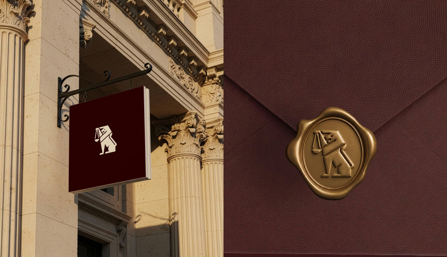 Logo Lionel Vance aplicat pe signalistică exterioară și sigiliu embosat